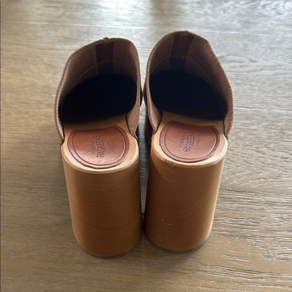 Swedish Hasbeens Tan Leather Platform Mules - Picture 5 of 7